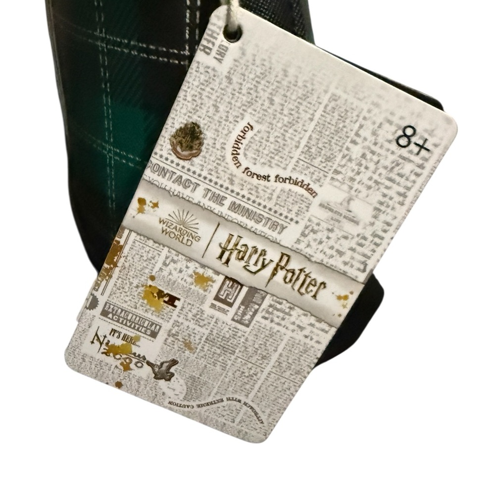 NWTS Loungefly Harry Potter Slytherin Patch Varsity Plaid Crossbody Bag, Multi - Picture 11 of 12